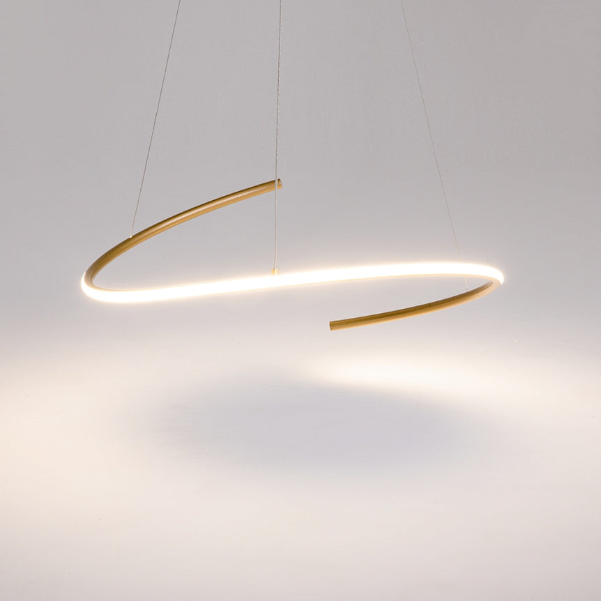 Pendant Lamp Minimalist Black-Gold Metal Body LED – Curve | Maytoni