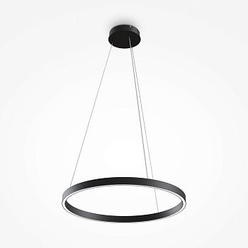 Pendelleuchte mit schwarzem Aluminium - Finish, 60 cm Durchmesser, integrierter LED 37 W, 2200 lm, 4000 K, höhenverstellbar – Rim | Maytoni - Esszett Luxury | Stilvolles Wohnen mit Charakter