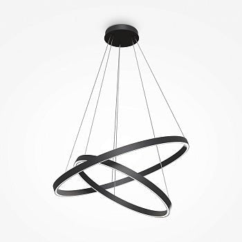 Pendelleuchte mit schwarzem Aluminium - Finish, 800 mm Durchmesser, integrierter LED 88 W, 5200 lm, 4000 K, höhenverstellbar – Rim | Maytoni - Esszett Luxury | Stilvolles Wohnen mit Charakter