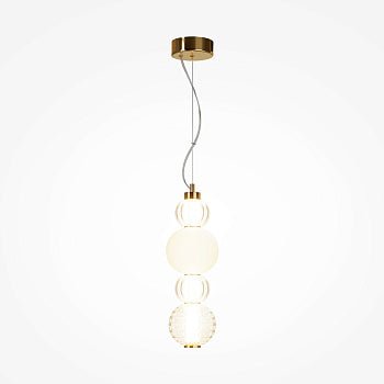 Pendelleuchte mit goldfarbener Metallbasis und geometrisch strukturiertem Glas im modernen Design – Collar | Maytoni - Esszett Luxury | Stilvolles Wohnen mit Charakter