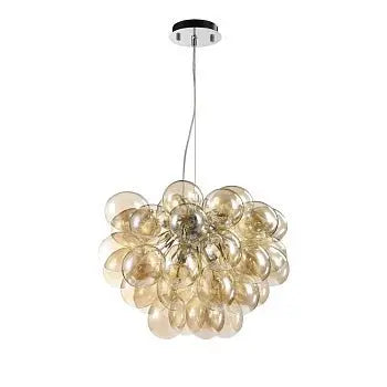 Pendant Lamp with Nickel Metal Frame and Amber Glass Shades in Modern Design – Balbo | Maytoni