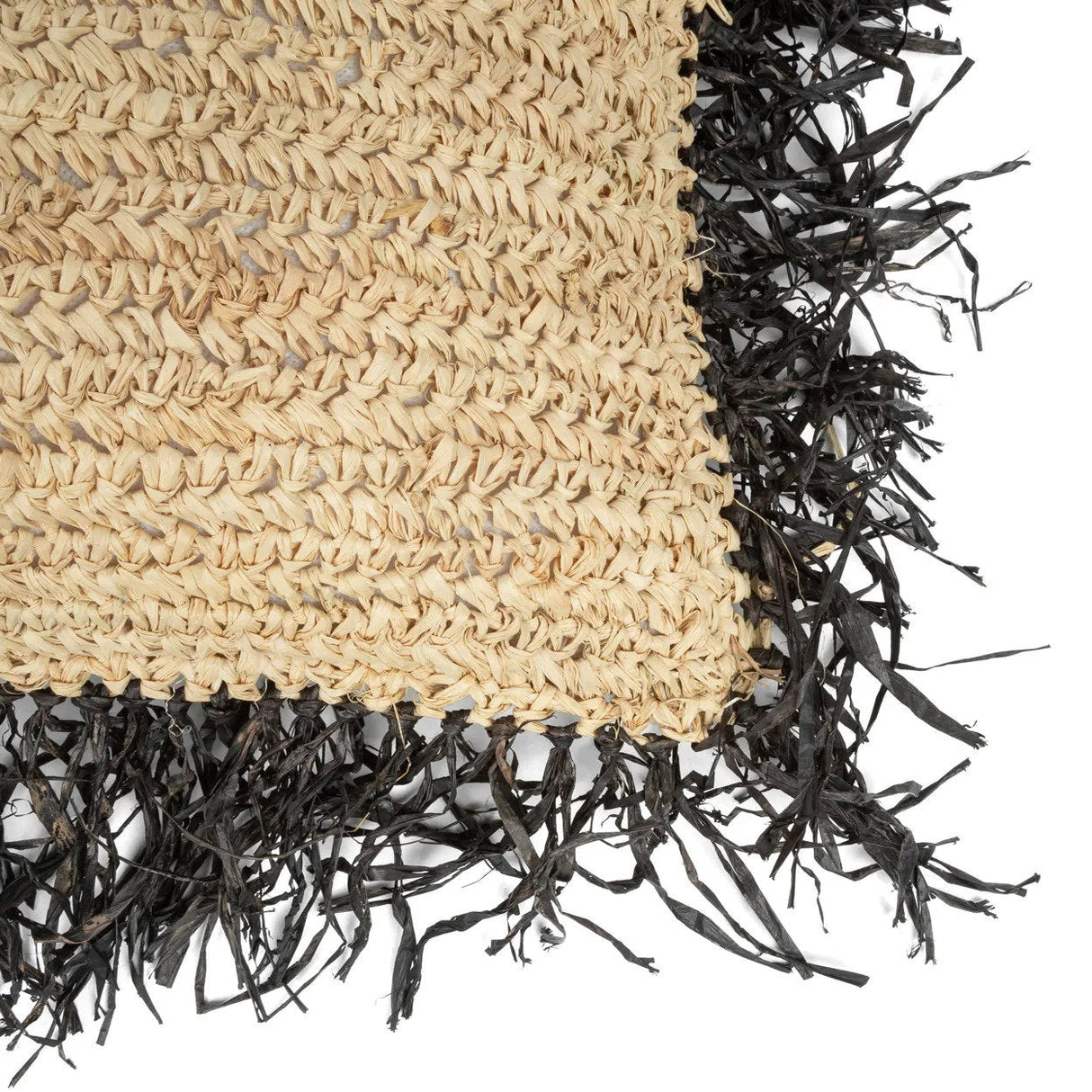 Cushion Cover – Hand-Woven Raffia, Natural Texture, Boho Design | Bazar Bizar Antwerp