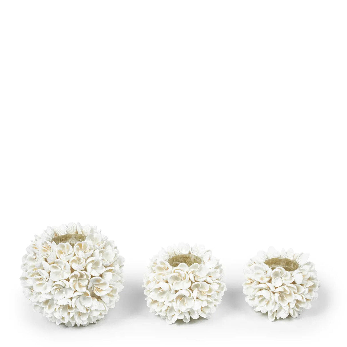 Kerzenhalter – Muscheloberfläche, Kugelform, Handgefertigt, L – Flower Power | Bazar Bizar Antwerp