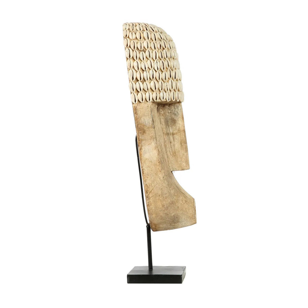 Dekofigur – Kaurimuscheln, Muschelbesatz, Dekoständer, L - Cowrie Mask | Bazar Bizar Antwerp