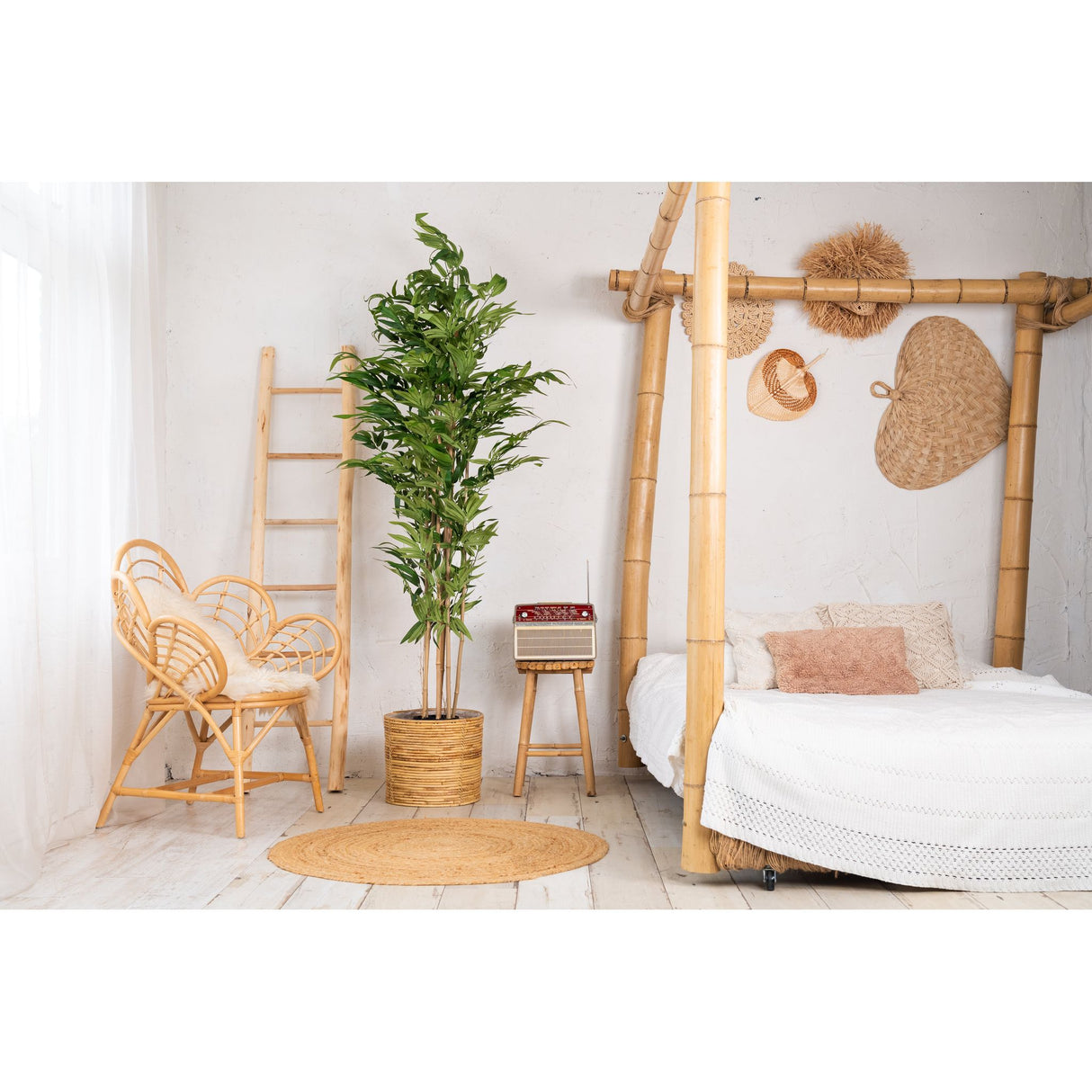 Kunstpflanze – Kunststoffmaterial, Japanisches Design, Bambusstängel, 180 cm - Bamboe Japanese | NeverLeafs