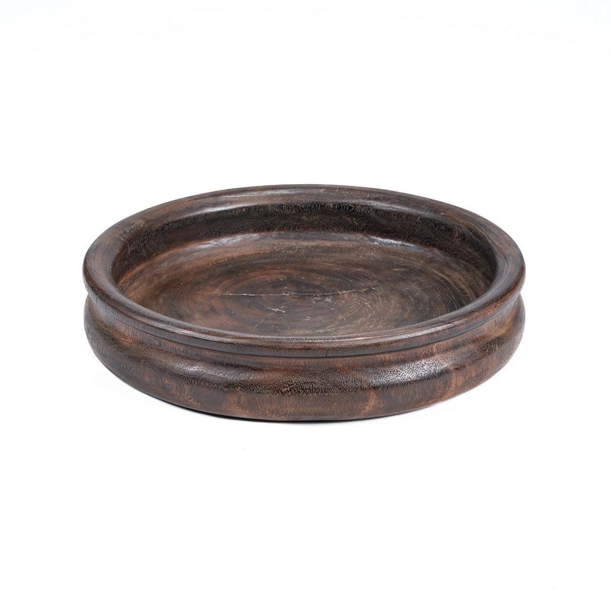 Schale – Mangoholz Material, Runde Form, Dunkle Walnussfarbe – Banyan | Bazar Bizar Antwerp