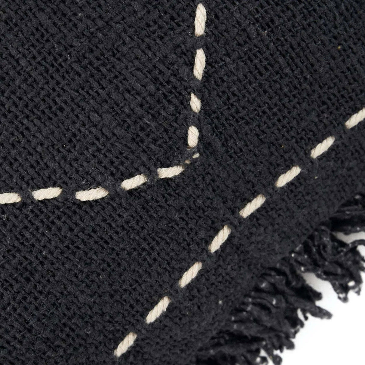 Kissenbezug – Baumwolle Material, Boho Stil, Schwarz Weiß Ton - Kasbah | Bazar Bizar Antwerp