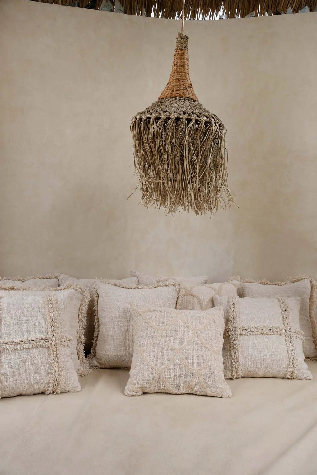 Kissenbezug – Baumwolle Material, Boho Stil, Natur Ton - Nomad | Bazar Bizar Antwerp