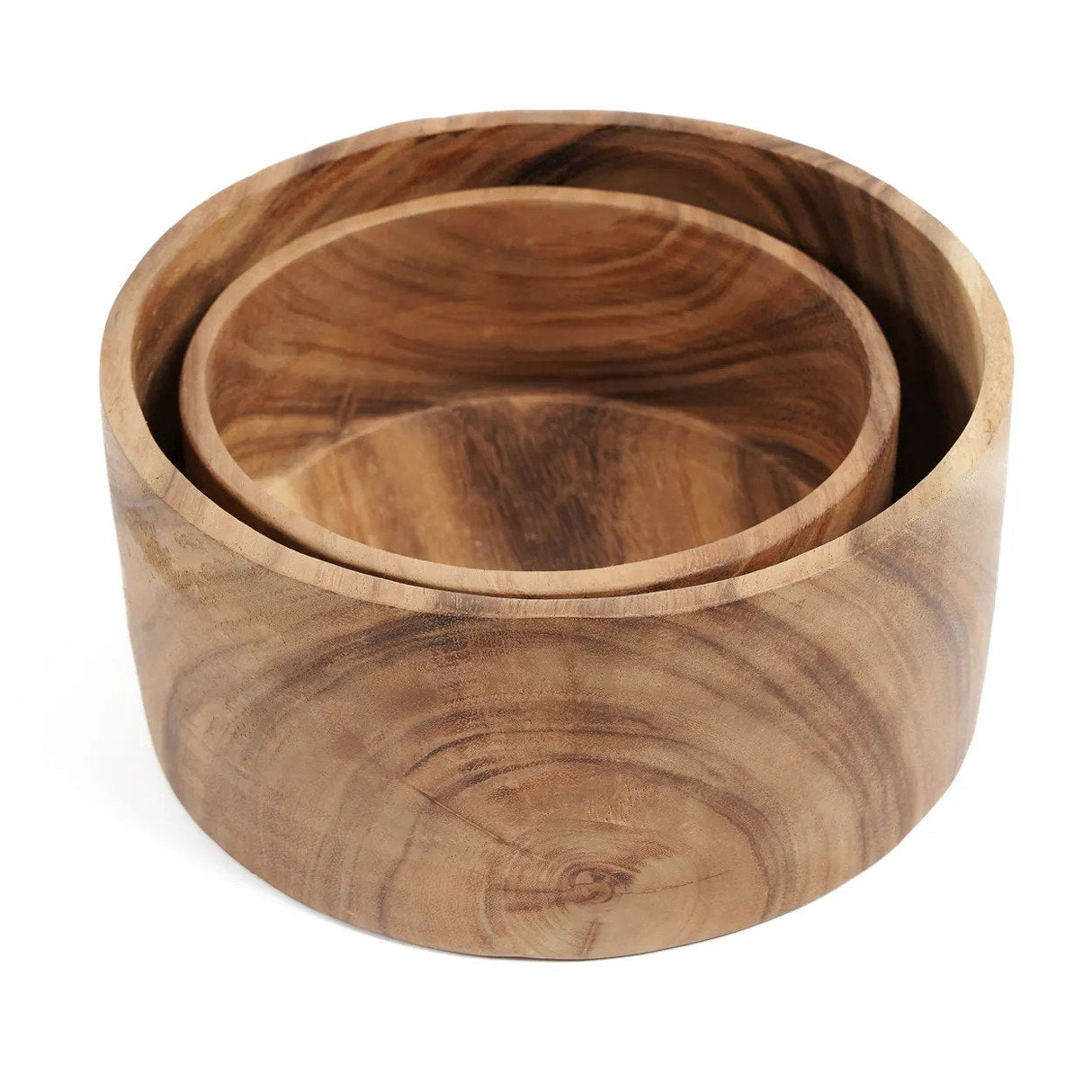 Salad Bowl – Suar Wood Design, Handcrafted Finish, Natural Grain, L | Bazar Bizar Antwerp