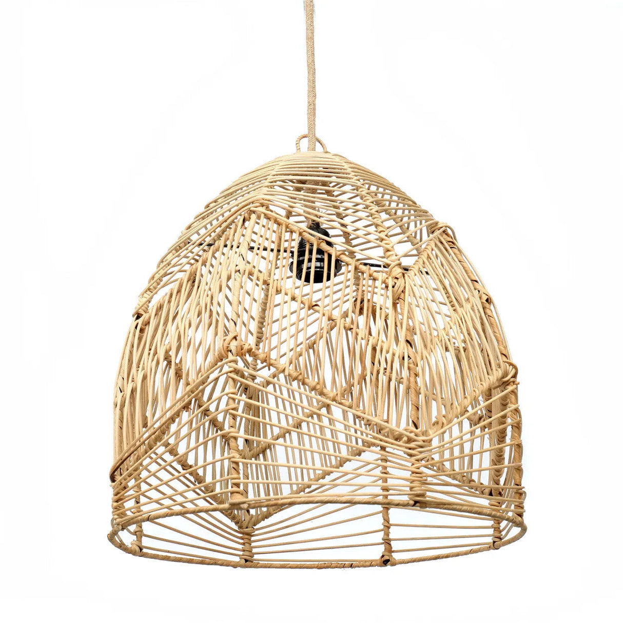 Pendelleuchte – Rattanmaterial, Geflochtenes Design, Handgefertigte Form, M - Bala | Bazar Bizar Antwerp