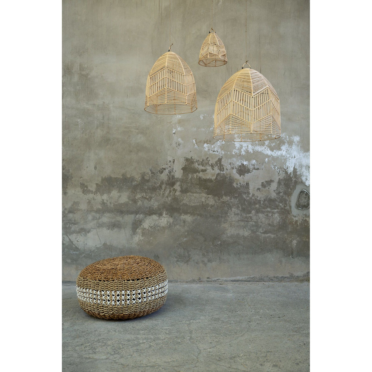 Pendelleuchte – Rattanmaterial, Geflochtenes Design, Handgefertigte Form, M - Bala | Bazar Bizar Antwerp