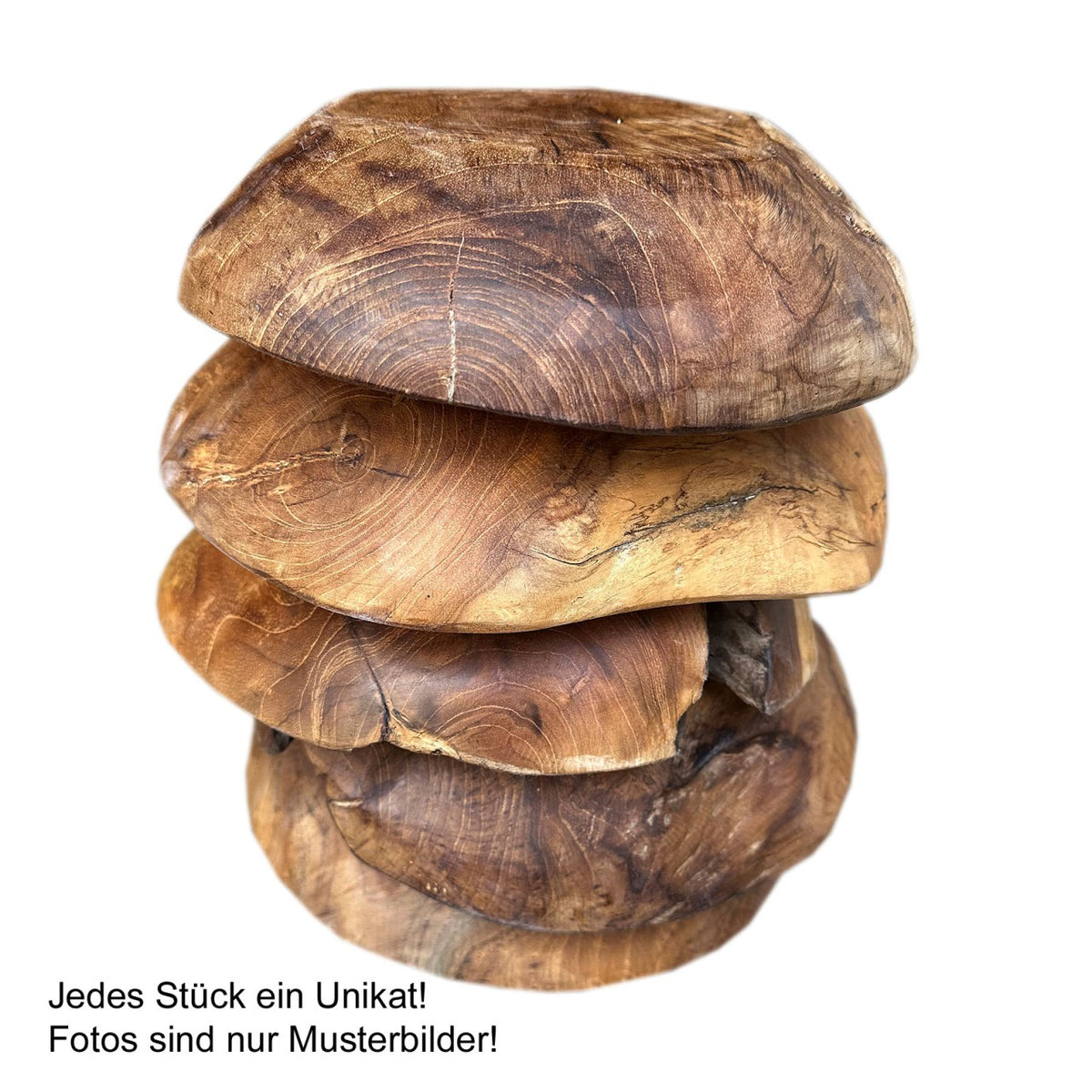 Schale – Massives Teakholz, Natur Wurzelstruktur, Öl Finish | MVG Voglrieder
