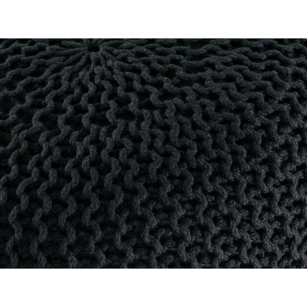 Pouf – Recycelter Kunststoff, Strick Design, Schwarz Farbe, 45 cm - Premium | MVG Voglrieder