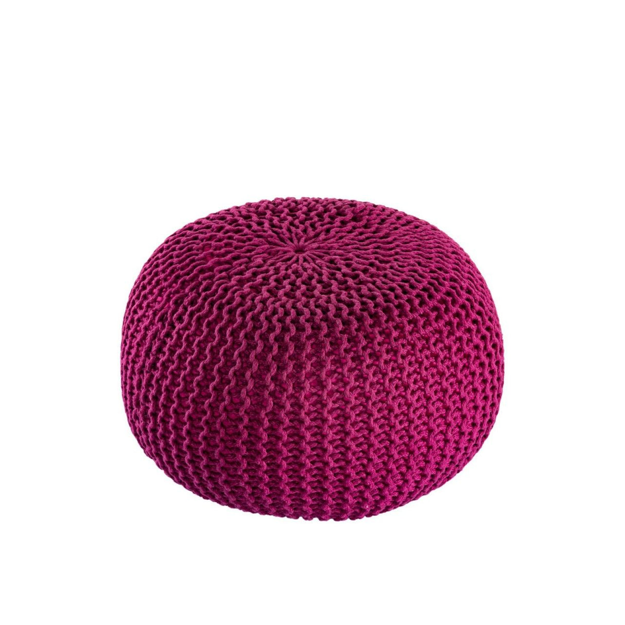 Pouf – Recycelter Kunststoff, Strick Design, Bordeaux Farbe, 45 cm - Premium | MVG Voglrieder