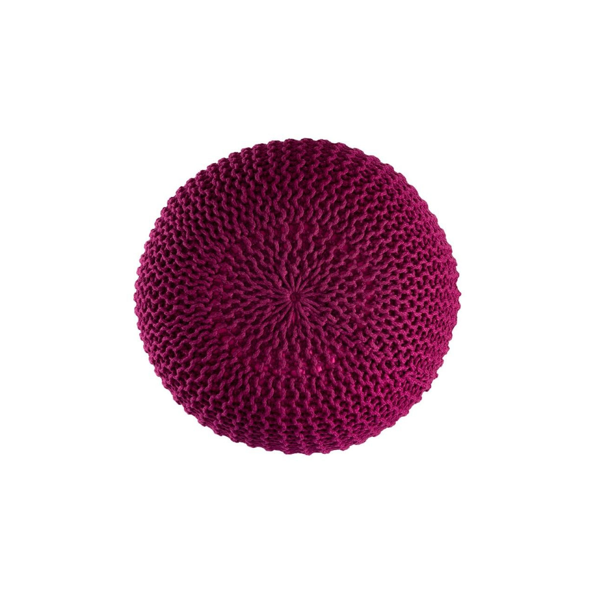 Pouf – Recycelter Kunststoff, Strick Design, Bordeaux Farbe, 45 cm - Premium | MVG Voglrieder