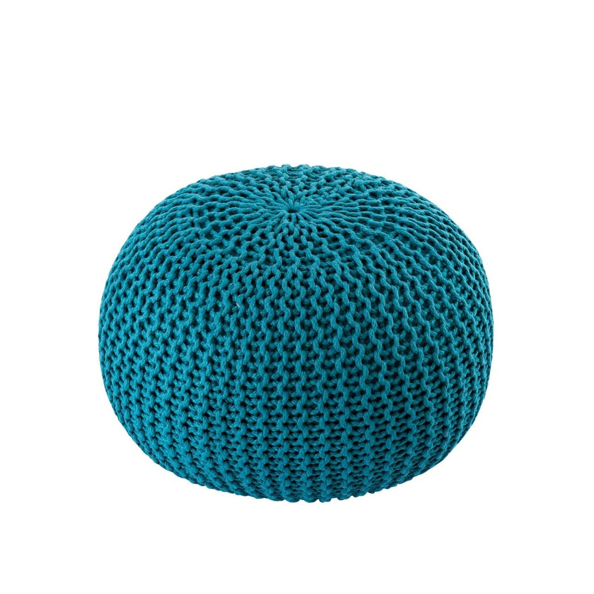 Pouf – Recycelter Kunststoff, Strick Design, Türkis Farbe, 45 cm - Premium | MVG Voglrieder