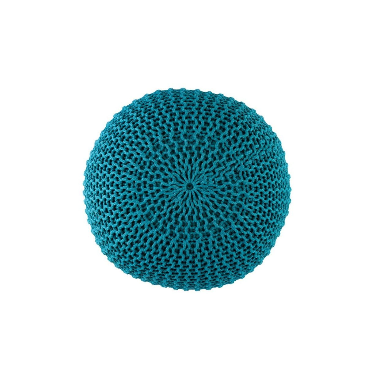Pouf – Recycelter Kunststoff, Strick Design, Türkis Farbe, 45 cm - Premium | MVG Voglrieder