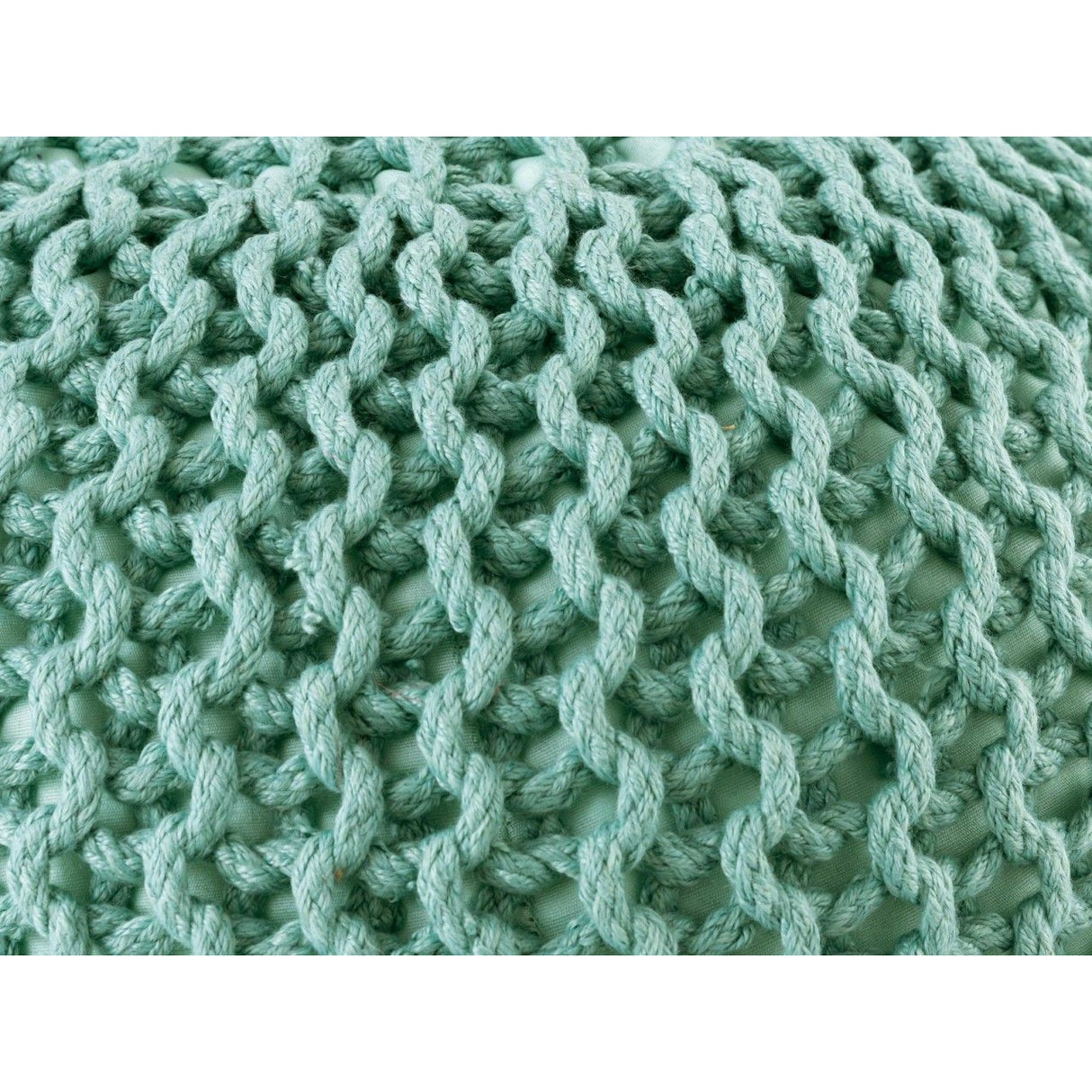Pouf – Recycelter Kunststoff, Strick Design, Mint Farbe , 45 cm - Premium | MVG Voglrieder