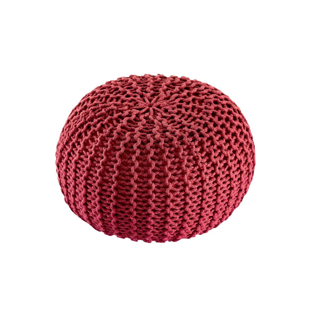 Pouf – Recycelter Kunststoff, Strick Design, Rostbraun Farbe, 45 cm - Premium | MVG Voglrieder