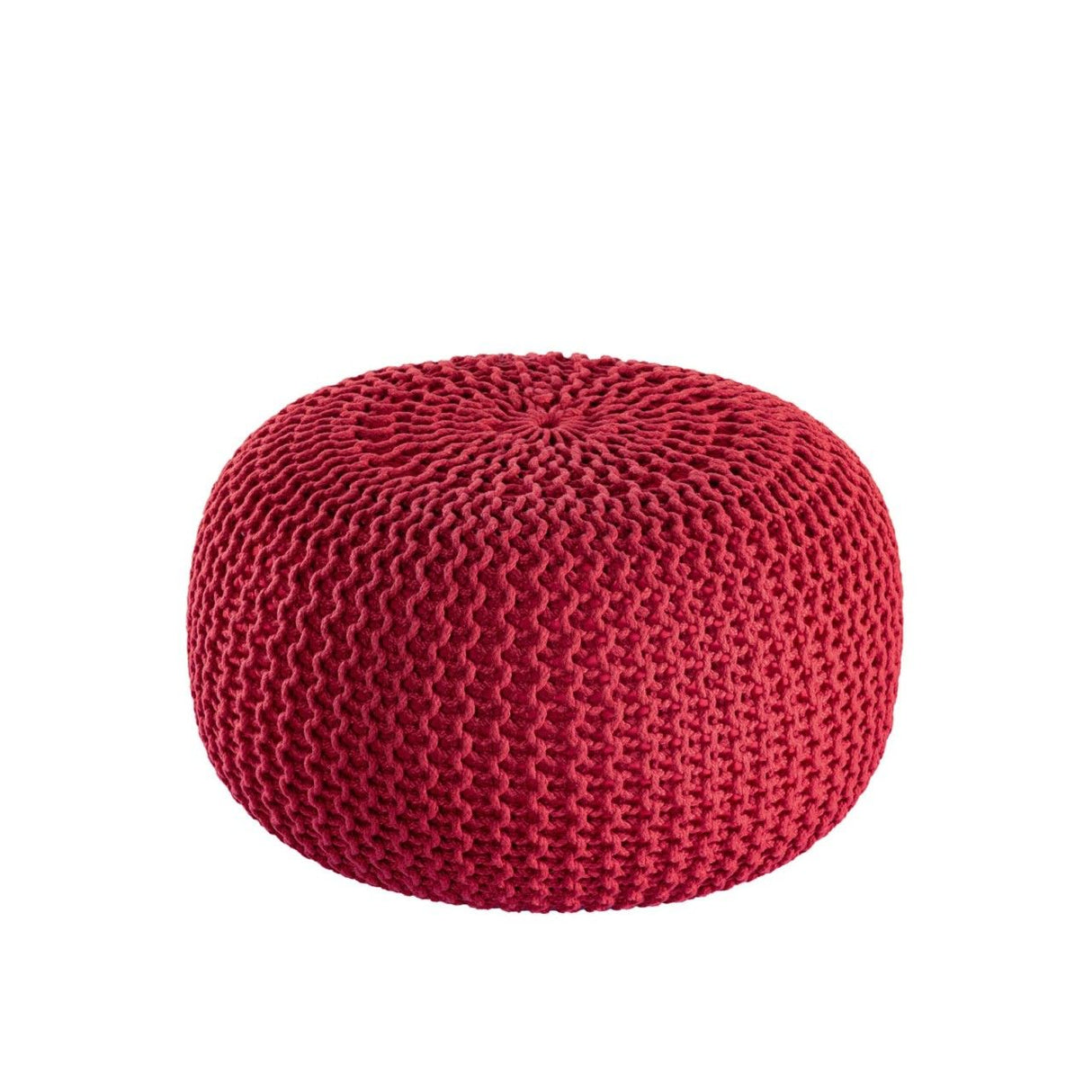 Pouf – Recycelter Kunststoff, Strick Design, Rot Farbe, 45 cm - Premium | MVG Voglrieder