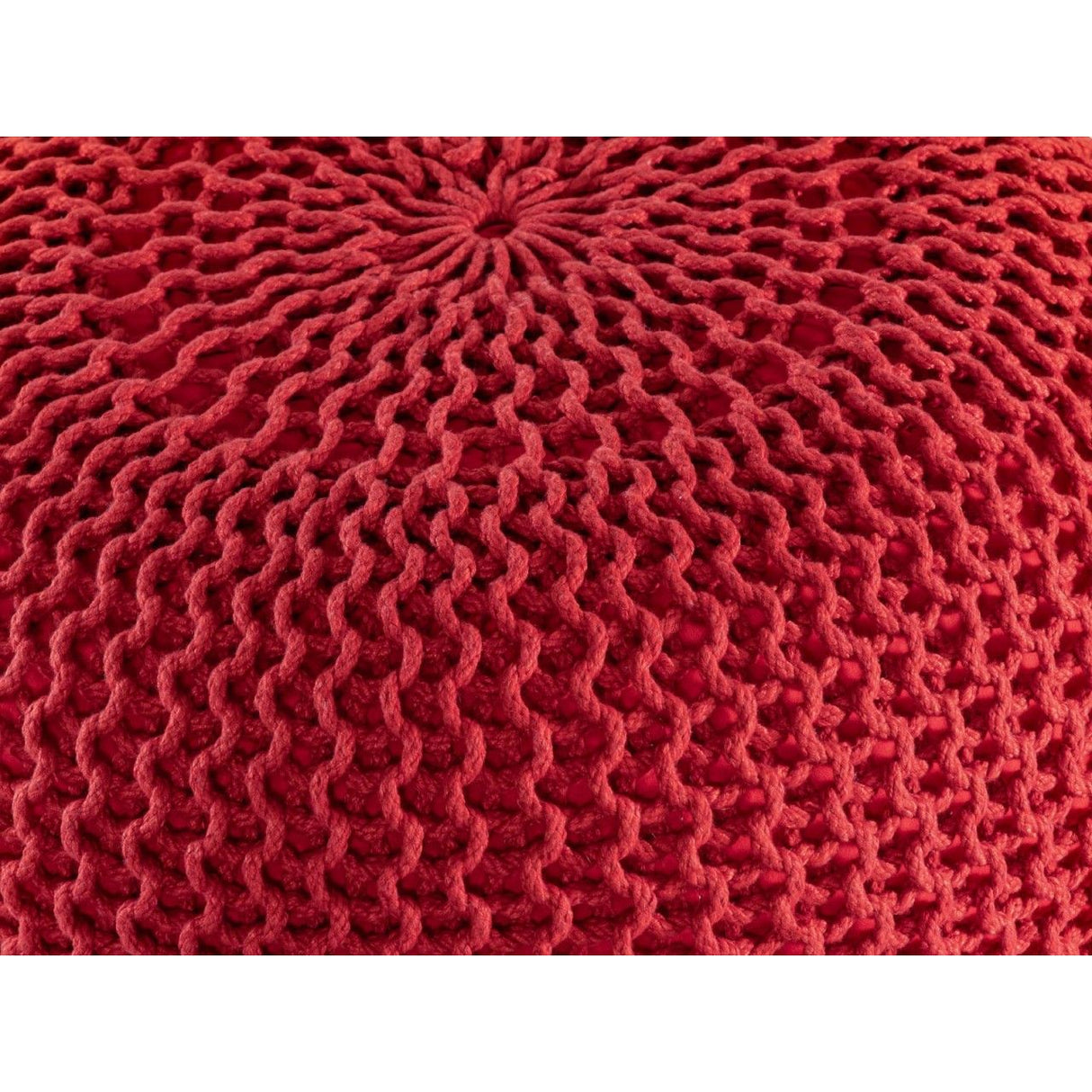 Pouf – Recycelter Kunststoff, Strick Design, Rot Farbe, 45 cm - Premium | MVG Voglrieder