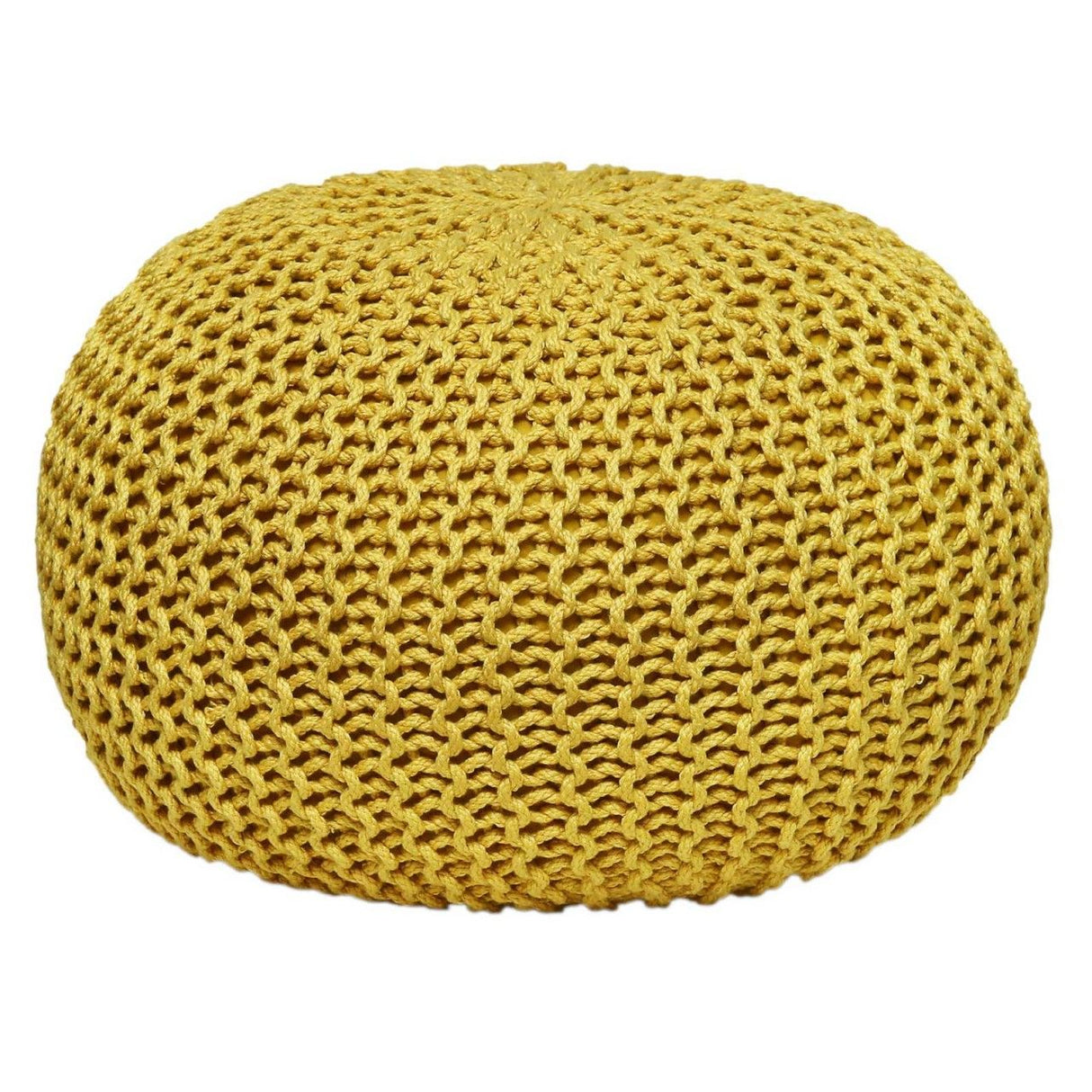 Pouf – Recycelter Kunststoff, Strick Design, Gelb Farbe, 55 cm - Premium | MVG Voglrieder