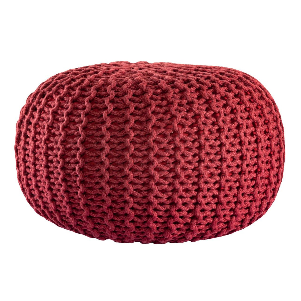 Pouf – Recycelter Kunststoff, Strick Design, Rostbraun Farbe , 55 cm- Premium | MVG Voglrieder