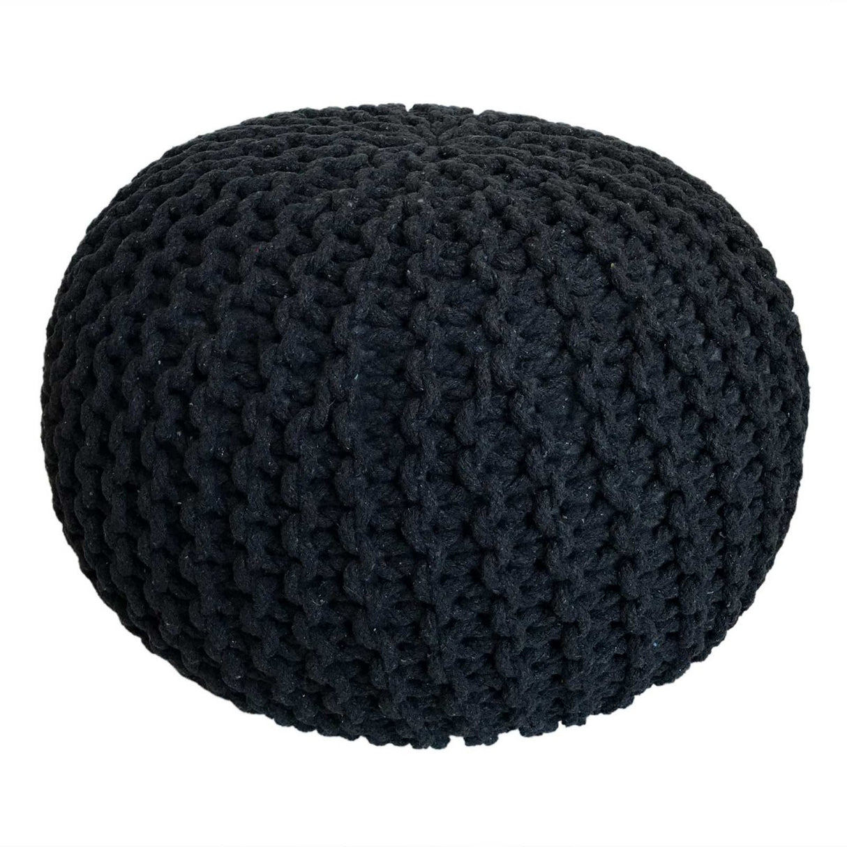 Pouf – Recycelte Baumwolle, Chunky Strick, Anthrazit Farbe, 55 cm | MVG Voglrieder