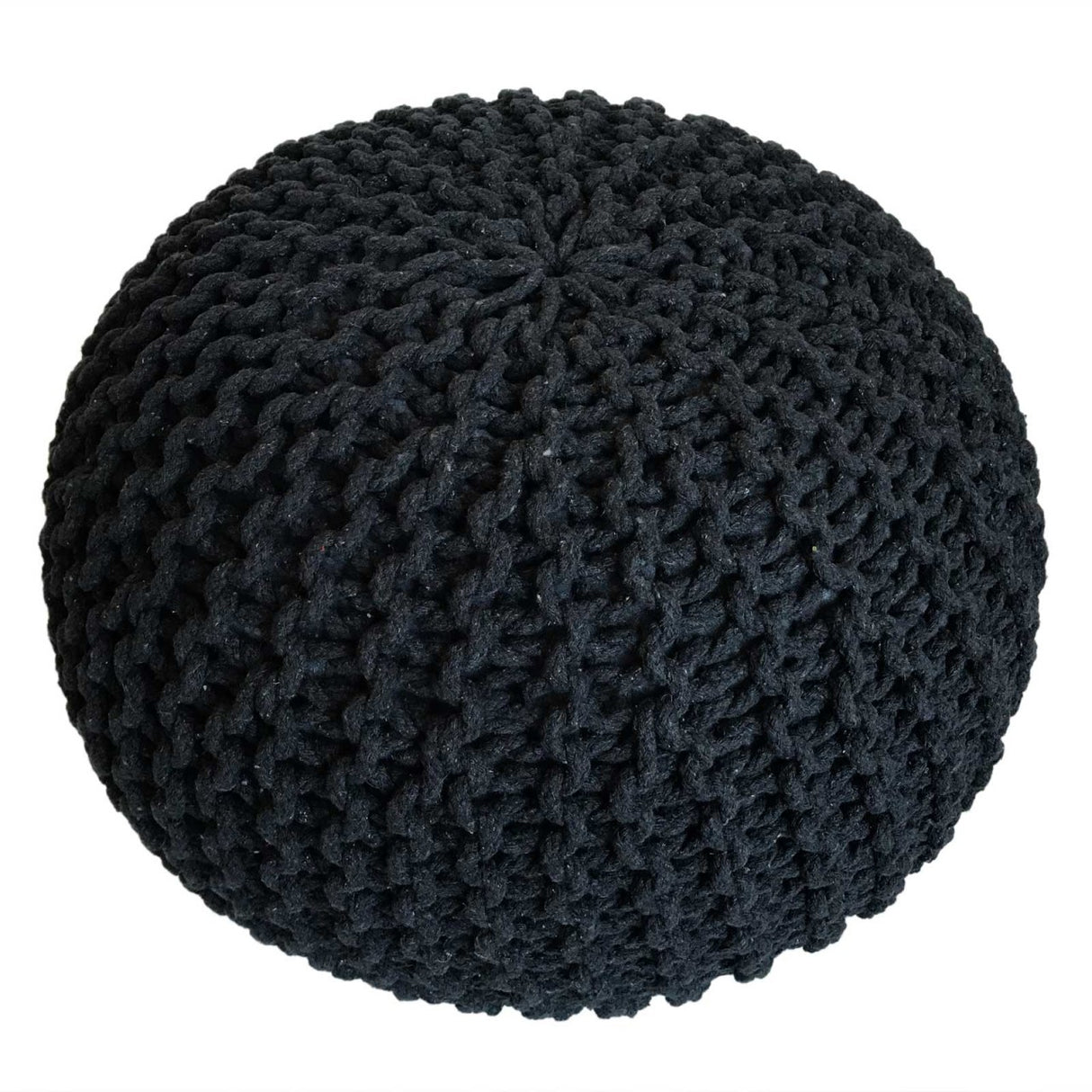 Pouf – Recycelte Baumwolle, Chunky Strick, Anthrazit Farbe, 55 cm | MVG Voglrieder
