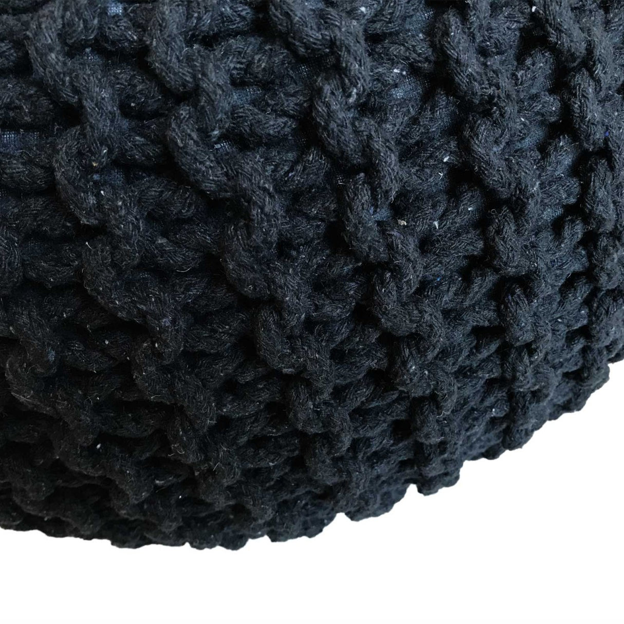 Pouf – Recycelte Baumwolle, Chunky Strick, Anthrazit Farbe, 55 cm | MVG Voglrieder