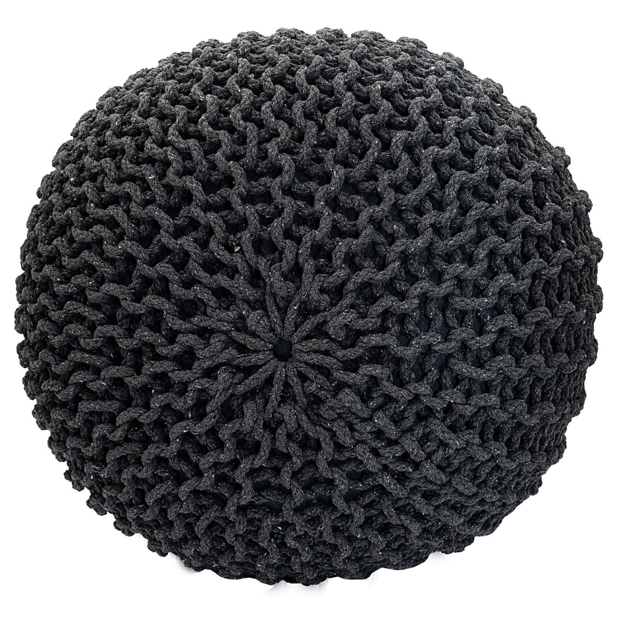 Pouf - Chunky Knit Look, Recycled Cotton, Extra Large | MVG Voglrieder