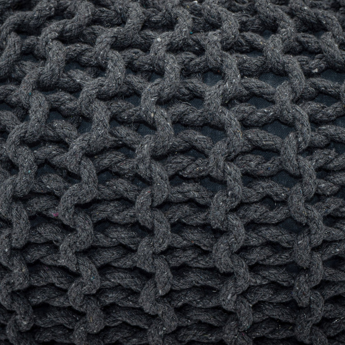 Pouf - Chunky Knit Look, Recycled Cotton, Extra Large | MVG Voglrieder