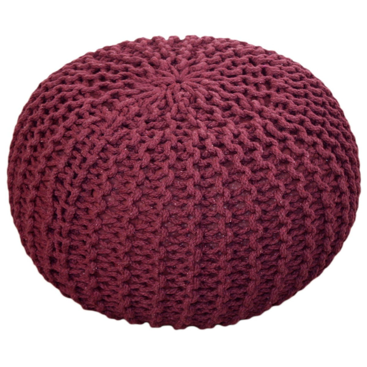 Pouf - Chunky Knit Look, Recycled Cotton, Extra Large | MVG Voglrieder