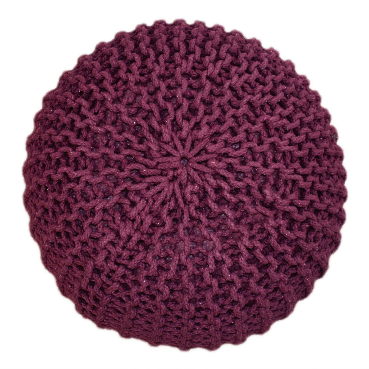Pouf - Chunky Knit Look, Recycled Cotton, Extra Large | MVG Voglrieder