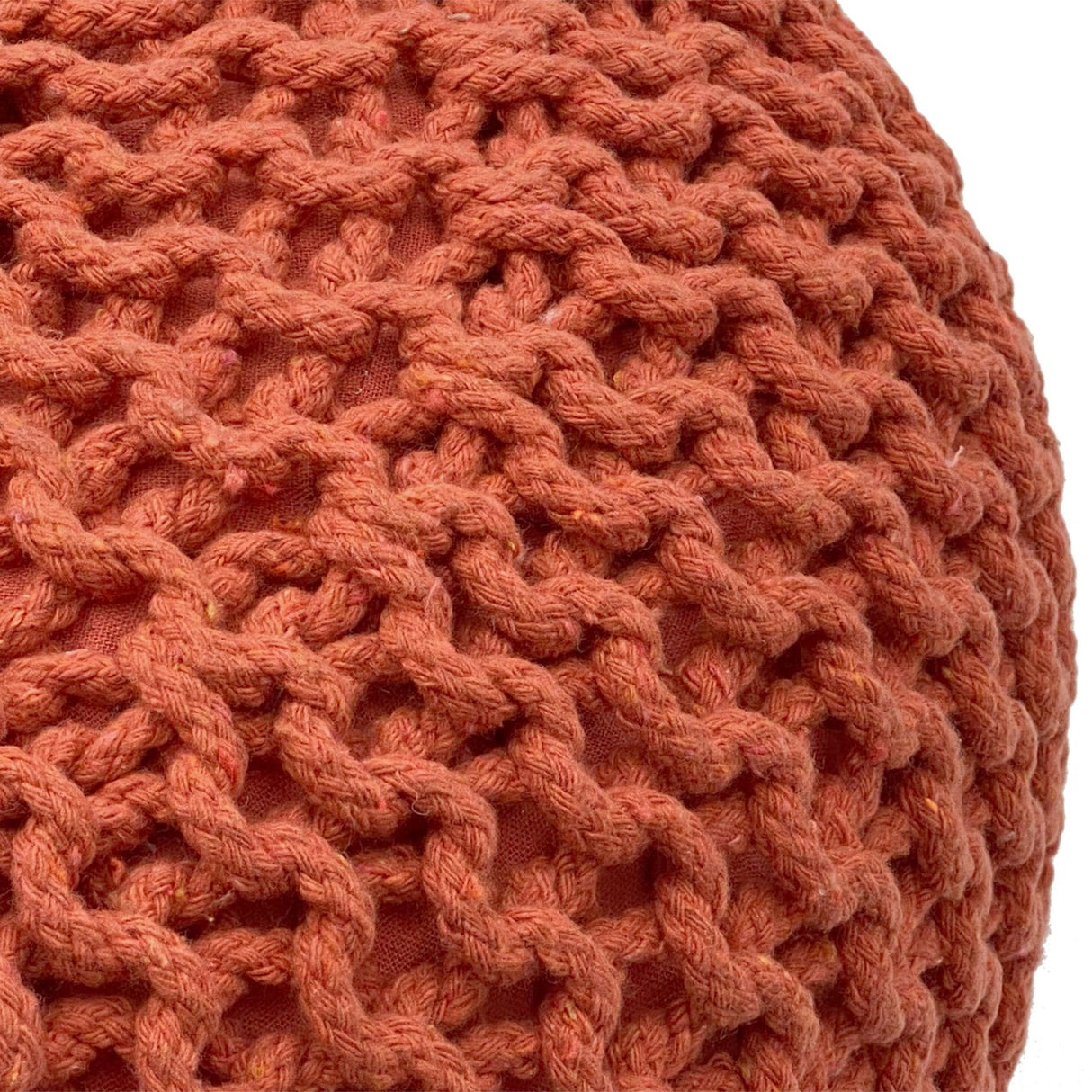 Pouf – Recycelte Baumwolle, Chunky Strick, Terracotta, 55 cm | MVG Voglrieder
