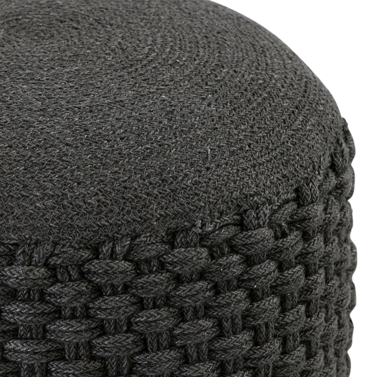 Pouf – Recycelter Kunststoff, Strick Design, Anthrazit Grau - Merino | MVG Voglrieder