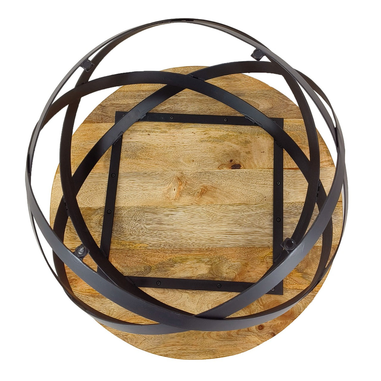 Beistelltisch – Recyceltes Holz, Metall Gestell, Schwarz Finish, 55 cm - Orbit | MVG Voglrieder