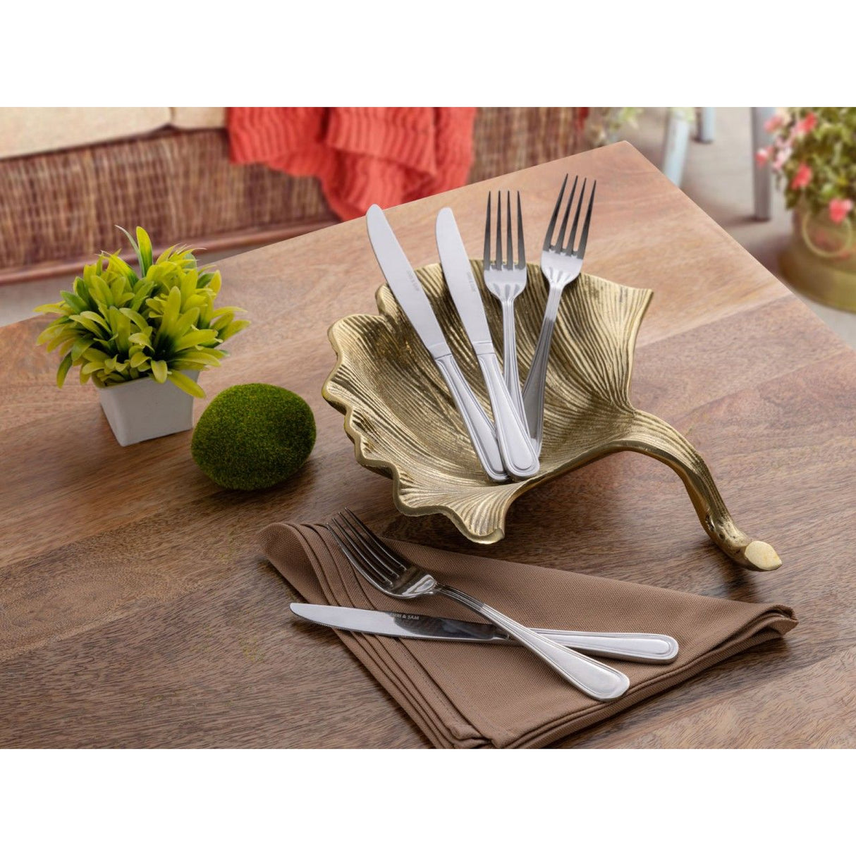 Schale – Aluminium Ginkgo Design, Gold Finish, Modern Stil - Leaf | MVG Voglrieder