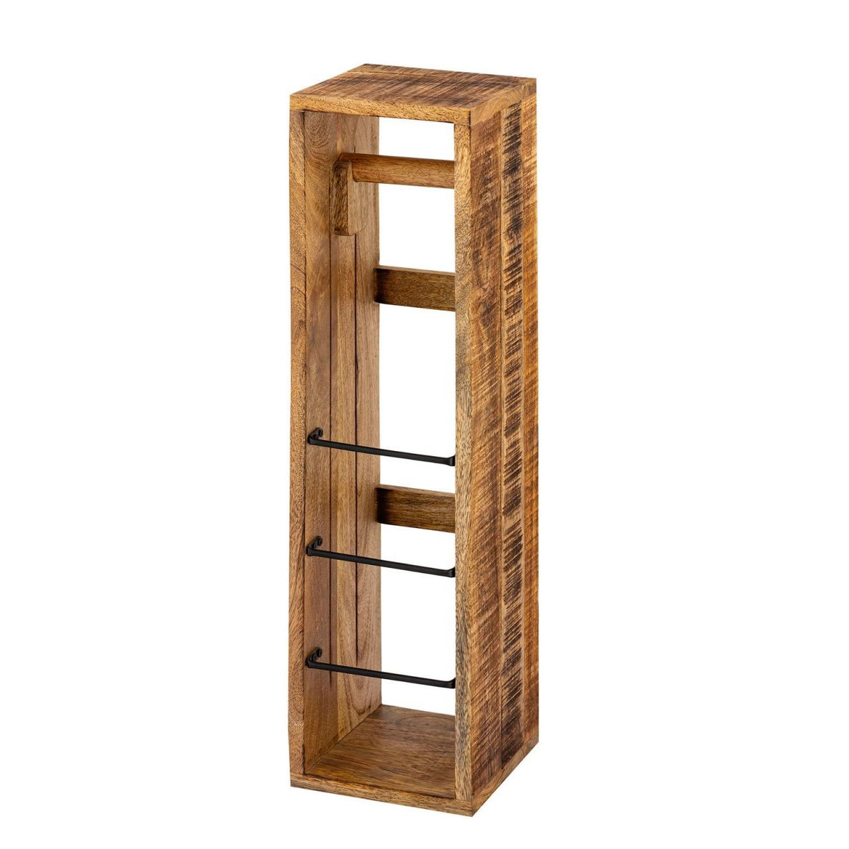 Toilettenpapierhalter – Mangoholz Struktur, Quadratisch Design, Natur Farbe | MVG Voglrieder