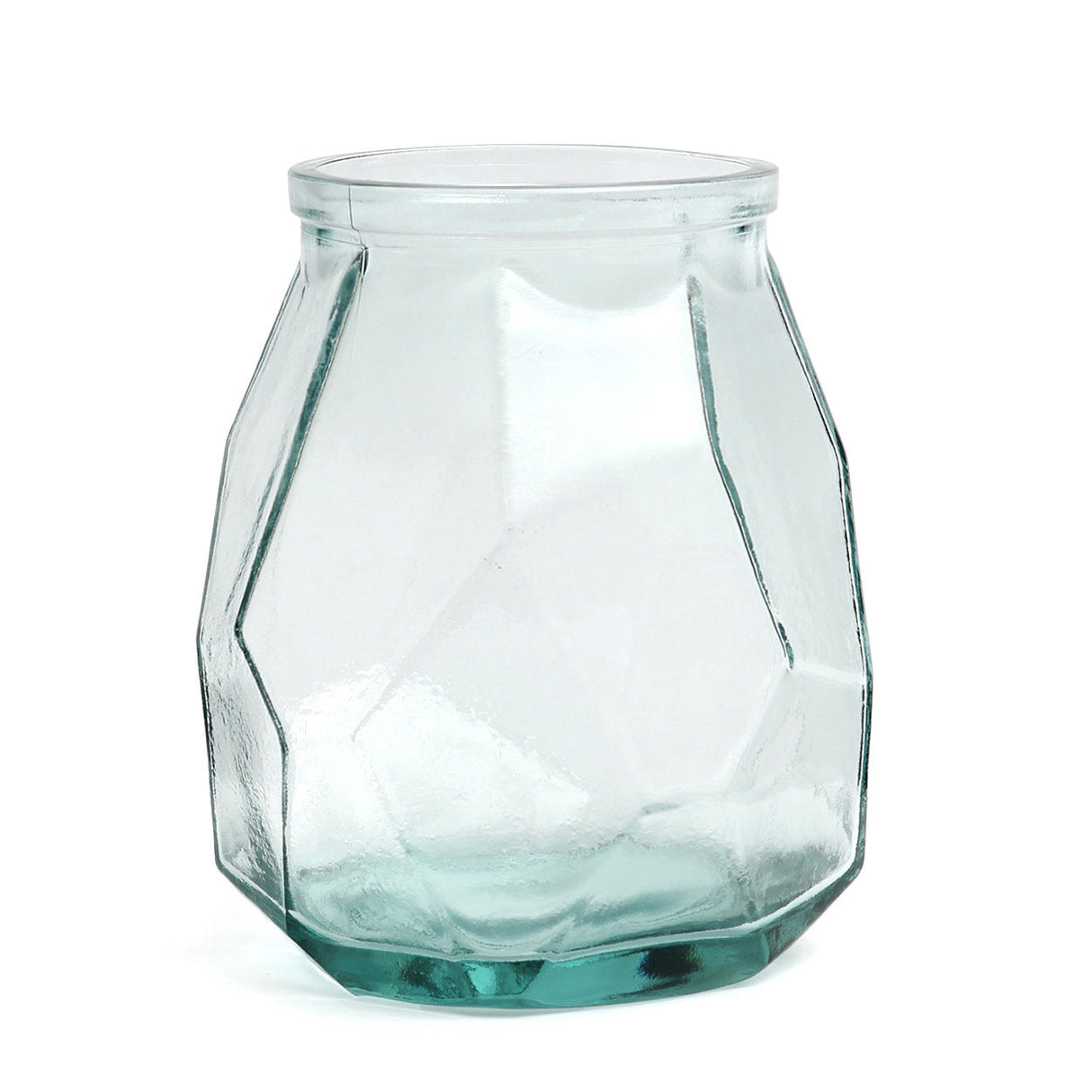 Vase – Recyceltes Glas, Geometrisches Design, Skulpturale Form, Breit - Origami | Bazar Bizar Antwerp