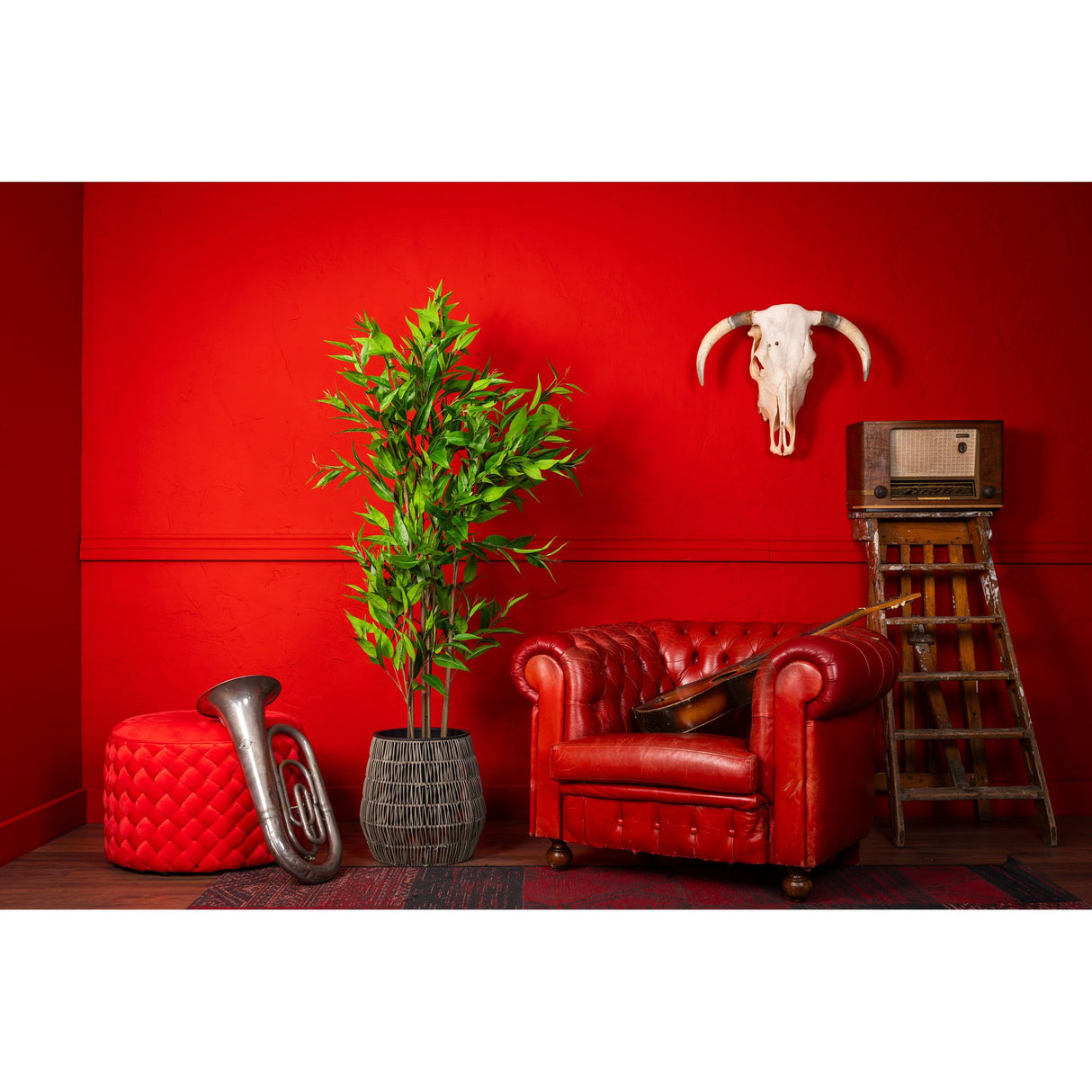 Kunstpflanze – Kunststoffmaterial, Modernes Design, Realistisches Blattdesign, 180 cm - Eucalyptus | NeverLeafs
