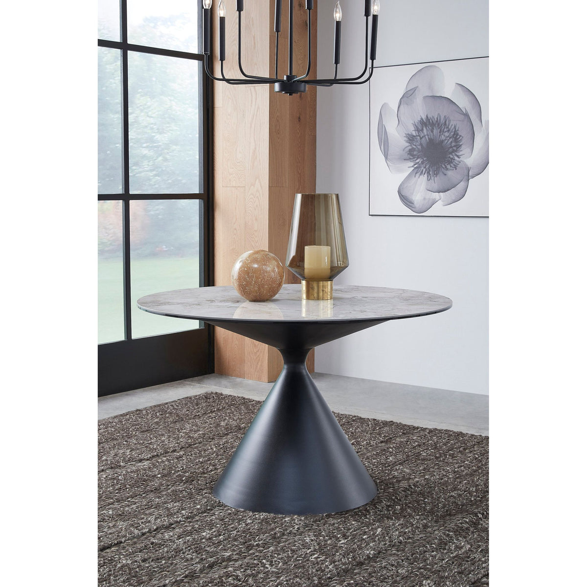 Dining Table - Sintered Stone Top, Heat and Scratch Resistant, Conical Metal Base – Winston | Modus Furniture International