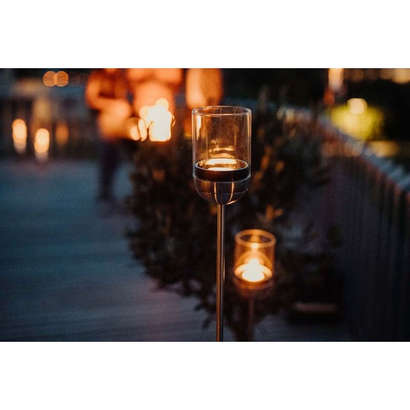 Candle base – Stainless steel construction, brushed finish, stable stand – GRAVITY CANDLE | höfats