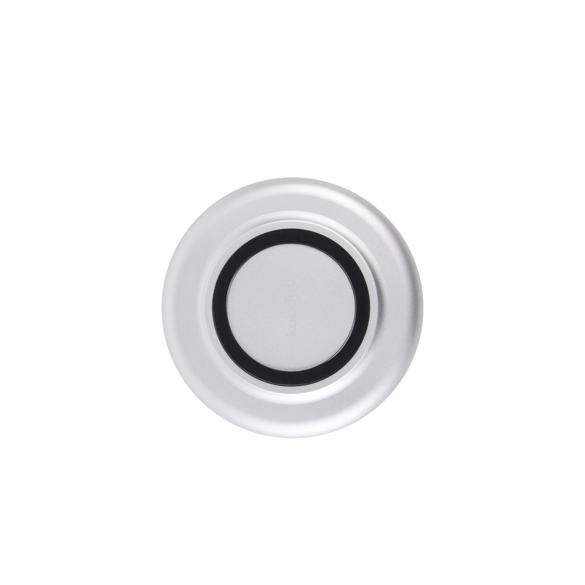 Windlicht aus Glas und Aluminium mit modernem Design und LED-Kerzen-Kompatibilität, Mattes Silber – Glow 10 | Kooduu