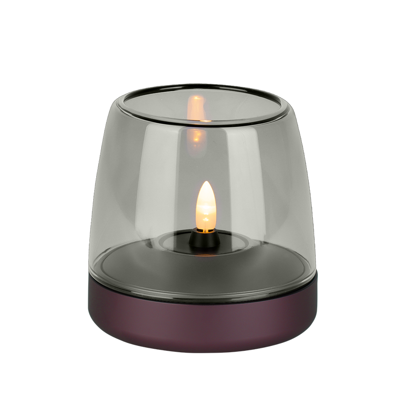 Glass and Aluminum Candle Holder with Modern Design and LED Candle Compatibility, Purple – Glow 10 | Kooduu
