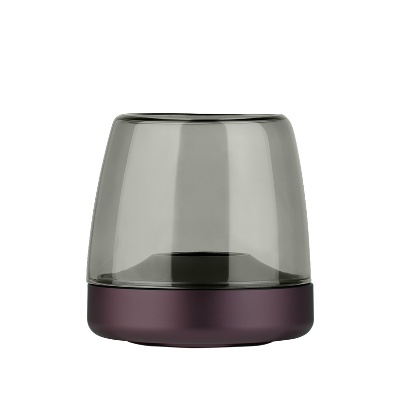 Glass and Aluminum Candle Holder with Modern Design and LED Candle Compatibility, Purple – Glow 10 | Kooduu