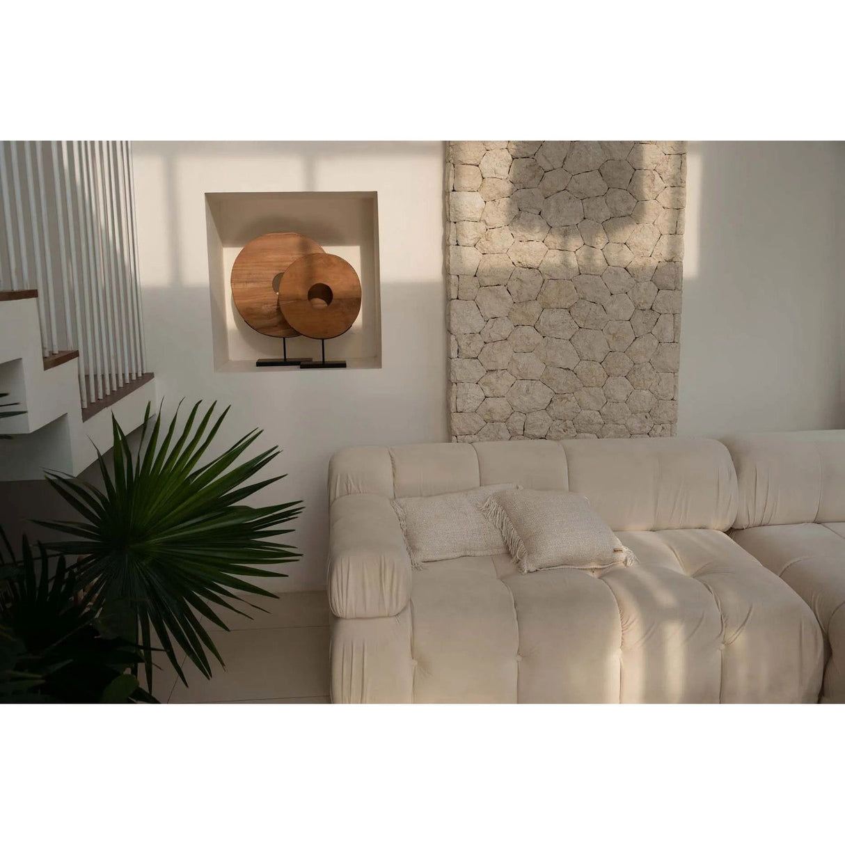 Kissenbezug – Baumwolle Material, Boho Stil, Creme Ton, 30x50 cm - Oh My Gee | Bazar Bizar Antwerp