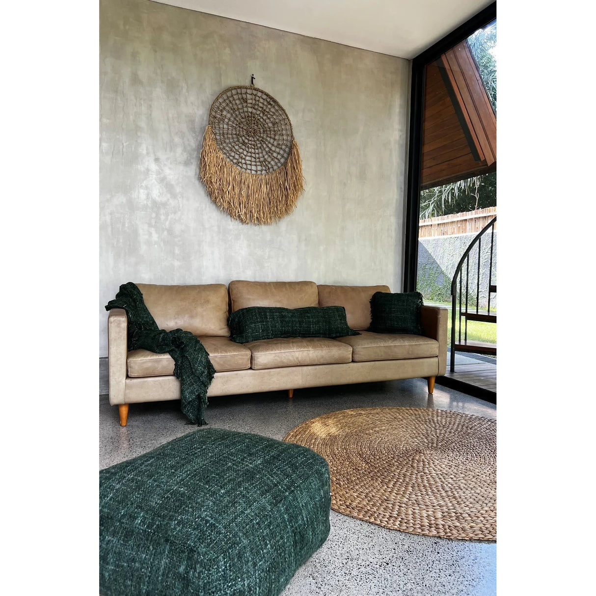 Kissenbezug – Baumwollstoff, Boho Stil, Grüner Ton, 35x100 cm - Oh My Gee | Bazar Bizar Antwerp