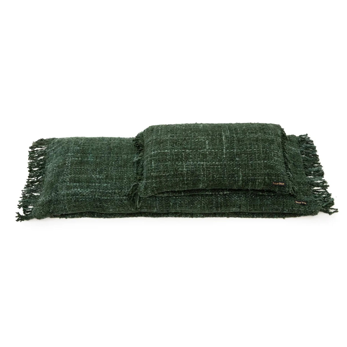 Kissenbezug – Baumwollstoff, Boho Stil, Grüner Ton, 35x100 cm - Oh My Gee | Bazar Bizar Antwerp