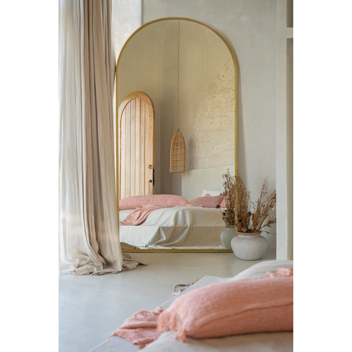 Kissenbezug – Baumwolle Material, Boho Stil, Rosa Ton, 35x100 cm - Oh My Gee | Bazar Bizar Antwerp